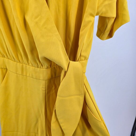 Trina Turk Womens Yellow Belted Wrap Jumpsuit Size 2 Polyester - Picture 12 of 16
